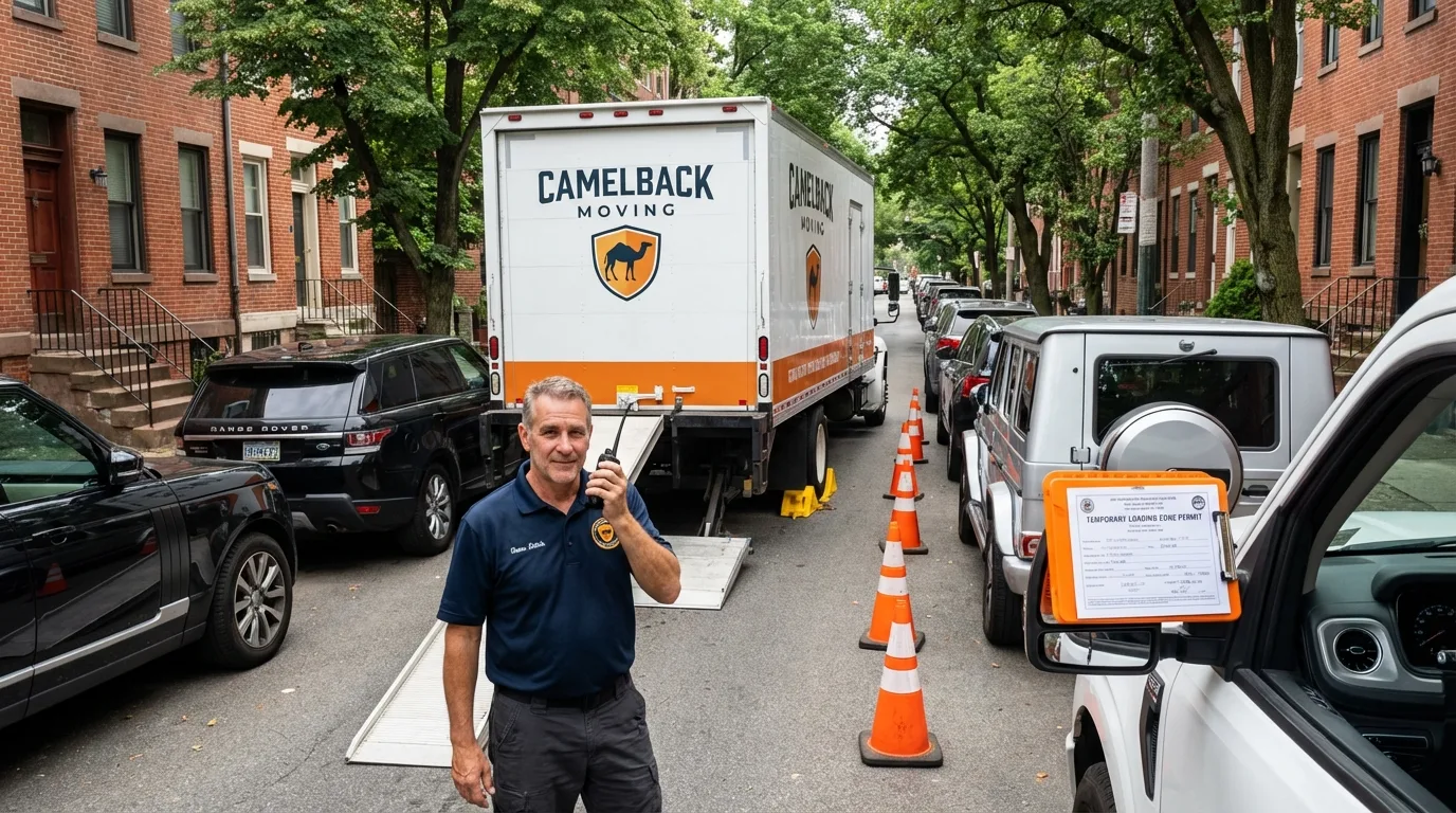 City street loading permit setup in Queens Village, NY
